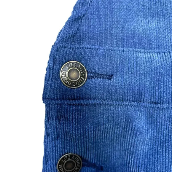 UNIQ Always On Time Blue Corduroy Overall Dress Size M - Picture 7 of 12
